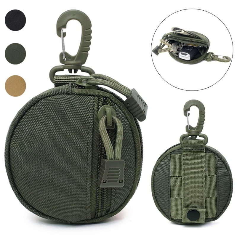 Edc Everyday Carry - 多機能アウトドアウエストバッグ、タクティカルナイロンミニキーチェーンバッグ（バックル付き）、ハイキング、キャンプ、旅行用EDCキーポーチ