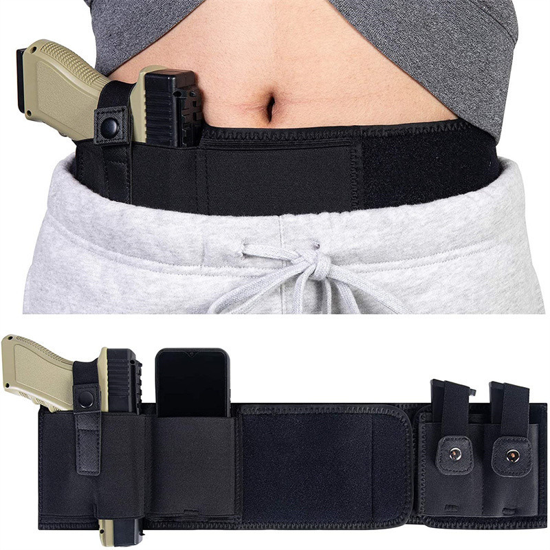 Appendix Carry Edc - ベリーバンドガンホルスター隠しキャリーウエストバンドピストルホルスターポーチマガジンホルダーベルトEDCオーガナイザー屋外狩猟用