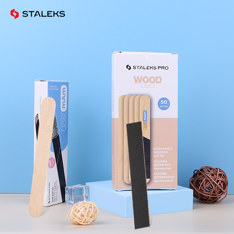 Nail File Titanium - Staleks-使い捨てマニキュアストリップ,木製ネイルバー,高品質,サンディング,ラビングストリップ,マニキュアツールセット