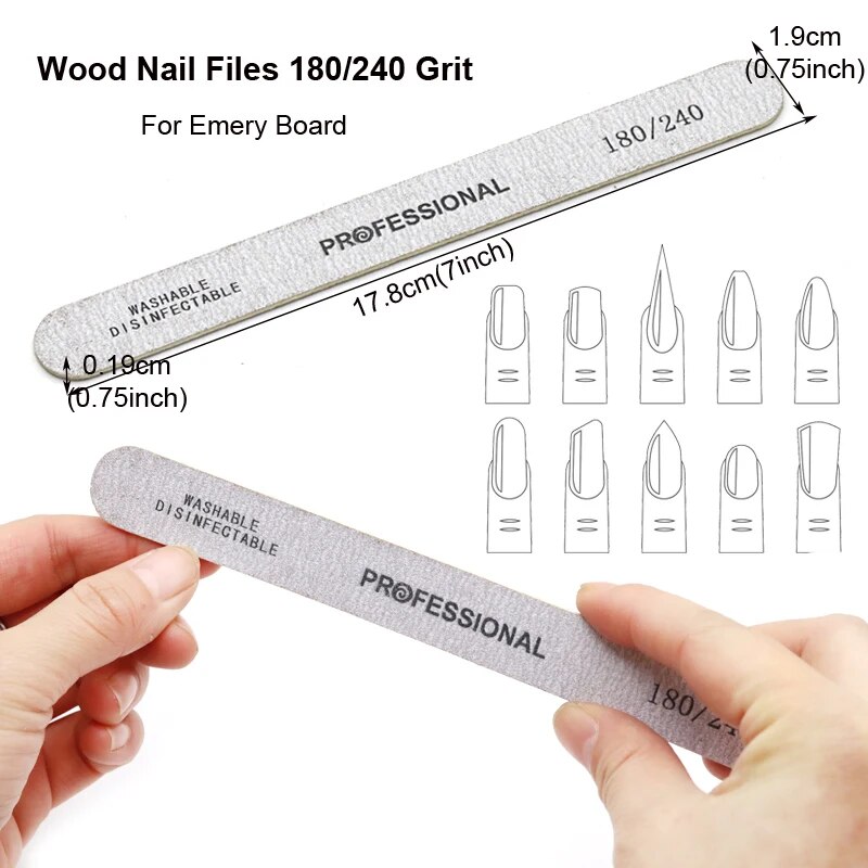 100個木製ネイルファイルプロ用サンディングバッファーファイ - Nail File Titanium のレビューと価格