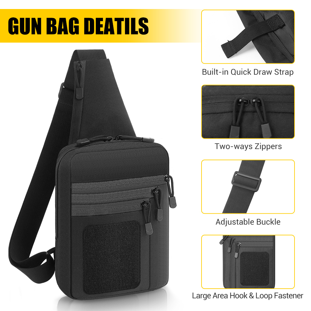 戦術的なピストルガンバッグ隠しキャリーガンホルスターハンドガ - Edc Pistol Carry Bag のレビューと価格