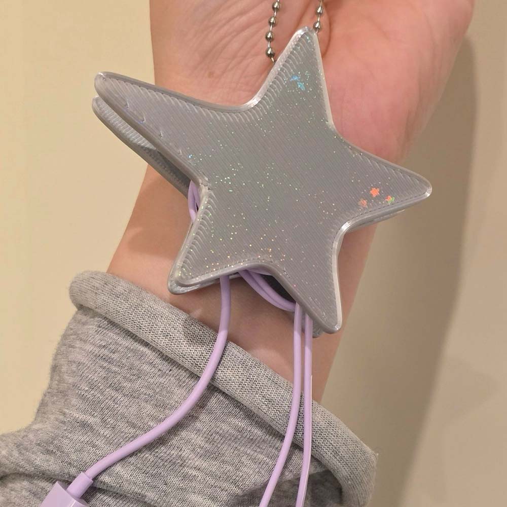 Y2Kスタイル3Dスターケーブルホルダー、ポータブルイヤホン - Cable Winder Keychain のレビューと価格