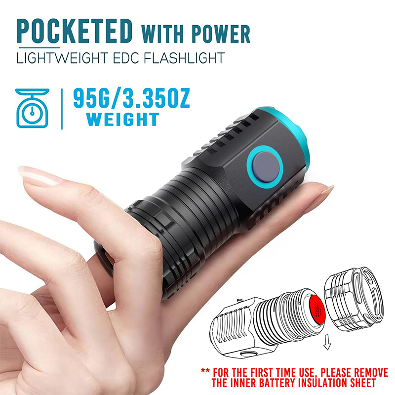 ミニLED懐中電灯,USB充電式,ポータブル,18350充電 - Edc (Every Day Carry のレビューと価格