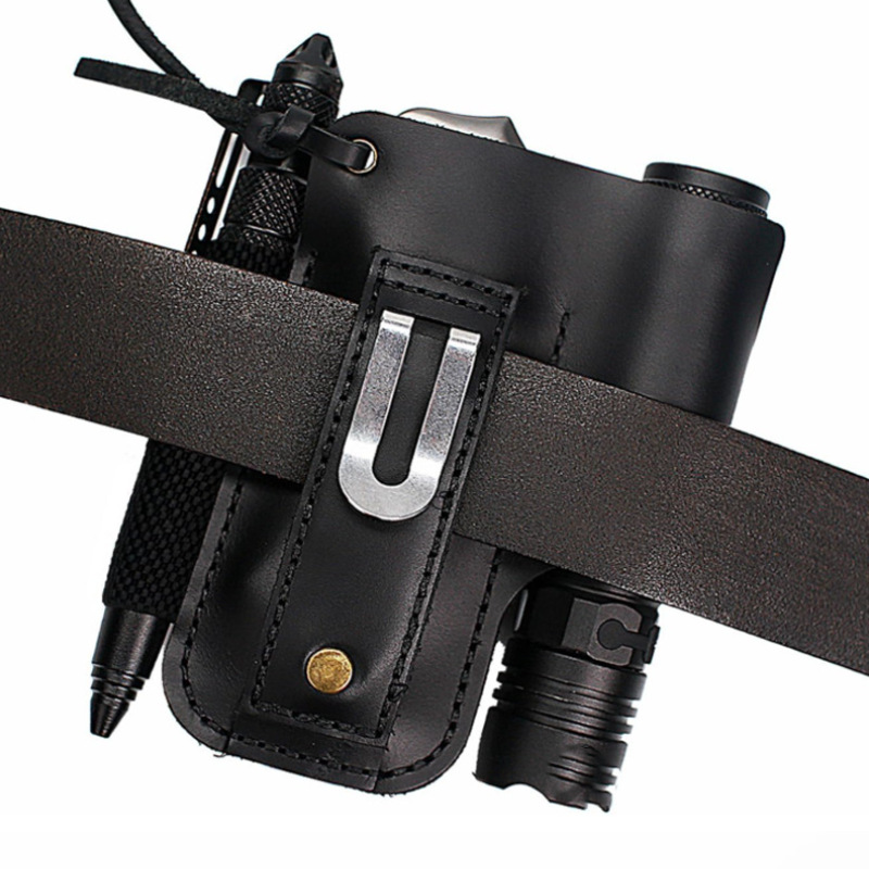 EDCレザー懐中電灯ツールホルスター多機能アウトドアタクティ - Edc Everyday Carry のレビューと価格
