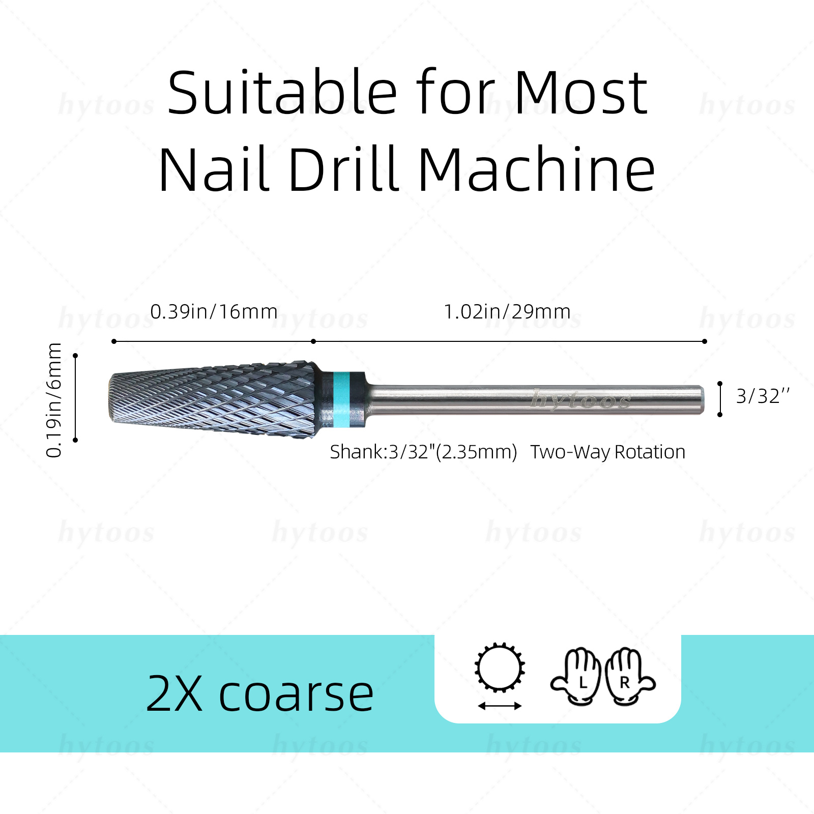 HYTOOS セーフティ 5 in 1 プロネイルドリルビッ - Nail File Titanium のレビューと価格