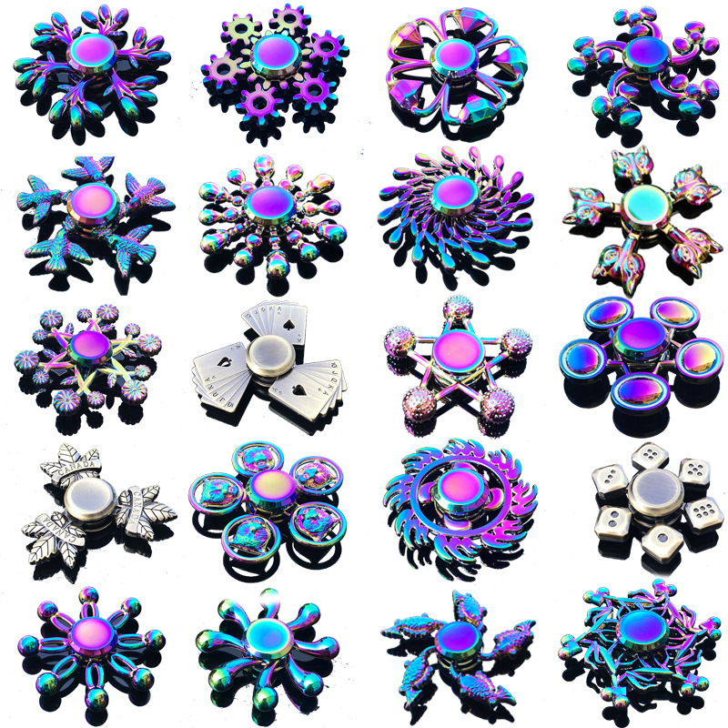 レインボーフィジェットメタルスピナーカラフルなフィンガースピ - Fidget Spinner Bearing のレビューと価格