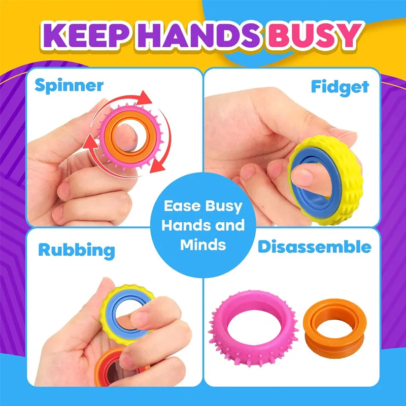 6 個の感覚玩具フィジェットリング子供用フィンガースピナー回 - Fidget Spinner Bearing のレビューと価格