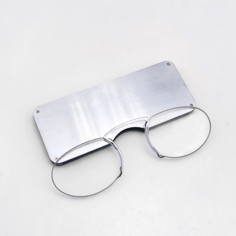 2024 チタンミニ老眼鏡クリップ鼻ラウンド光学ガラスボック - Wallet Slim Titanium のレビューと価格