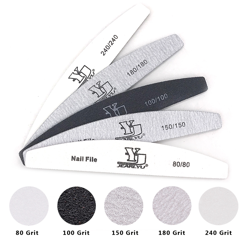 5ピース/ロットネイルファイルミックスカラーリマ80/100 - Nail File Titanium のレビューと価格