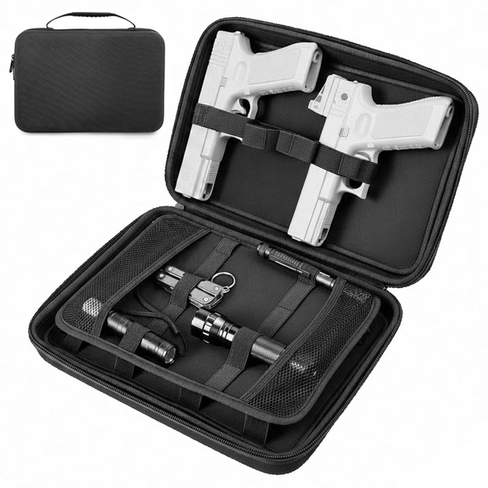戦術的なピストルガンケースデュアルガン収納バッグ隠しキャリー - Edc Pistol Carry Bag のレビューと価格