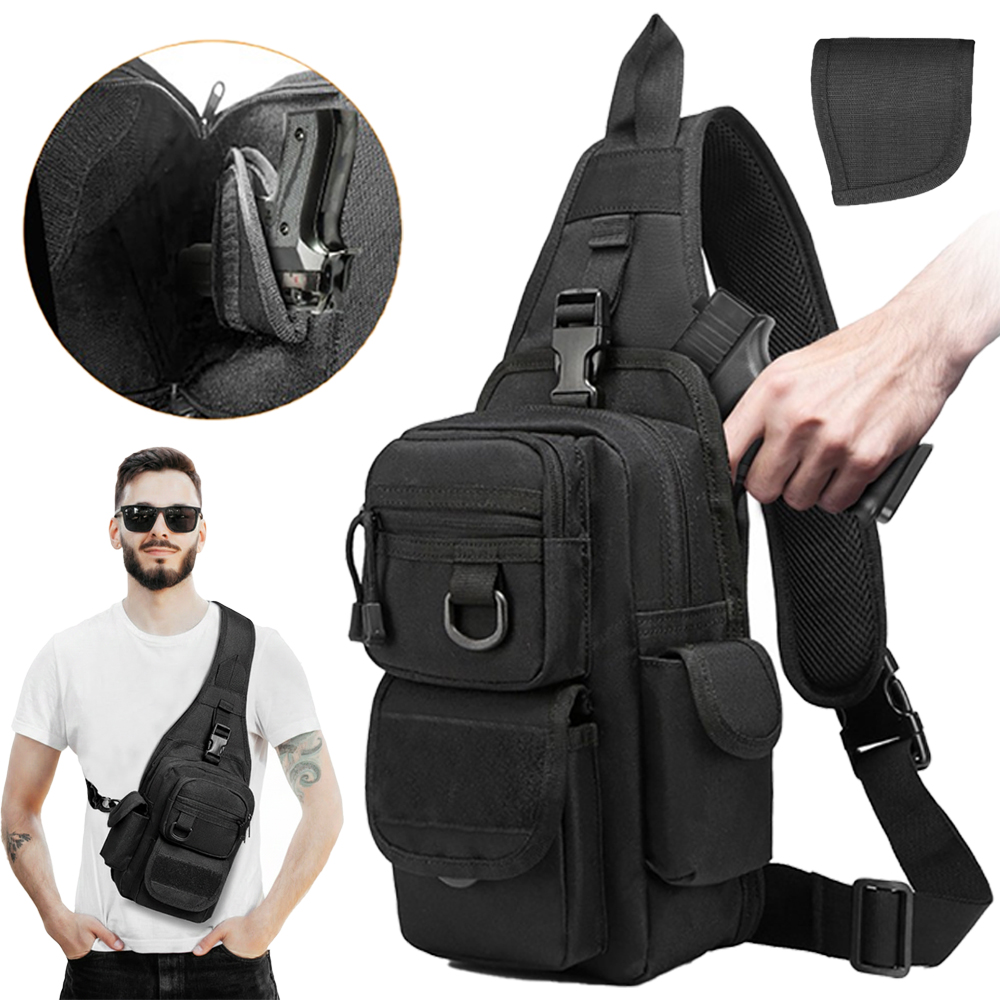 戦術ピストルバッグ隠しキャリーガンバッグクロスボディスリング - Edc Pistol Carry Bag のレビューと価格